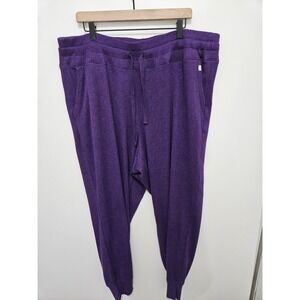 Livi Lane Bryant Purple Ribbed Knit Jogger Pants Plu 22/24 Drawstring Loungewear